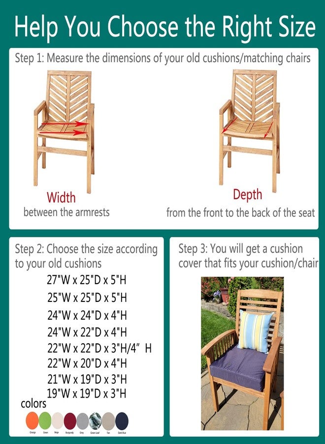 Sqodok Patio Cushion Covers 22x22 Waterproof Outdoor Cushion Covers Replacement 4Pack Patio Cushion Seat Slicovers with Ties for Sectional Sofa, Wicker Chair, Tan - Image 4